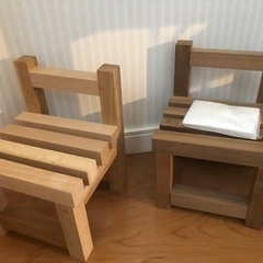 【美品】ディスプレイ　マルシェ　椅子　木製