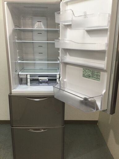 (12/6受渡済)JT6794【HITACHI/日立 3ドア冷蔵庫】訳アリ品 2017年製 R-S3800HV 375L 家電 キッチン 冷蔵冷凍庫
