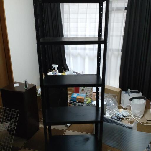 スチール棚黒【お譲りする方決定です】 (ブルース) 竹田の収納家具《棚、シェルフ》の中古あげます・譲ります｜ジモティーで不用品の処分