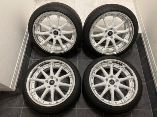 【美品】VERZ ベルズ ホイール KCV05 18インチ 9J ＋19 work ホイール タイヤ付き4本SET クールレーシング