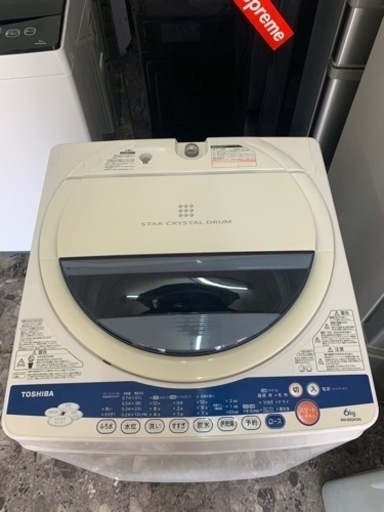 北九州市内配送無料　東芝 TOSHIBA AW-60GK-W [簡易乾燥機能付き洗濯機（6.0kg）]