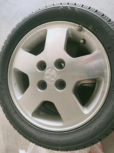 未使用スタッドレスタイヤ 165/55R14 中古ホイール付き