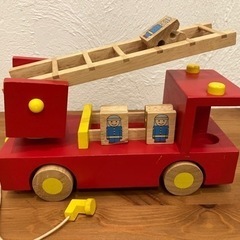おもちゃ　木製　消防車