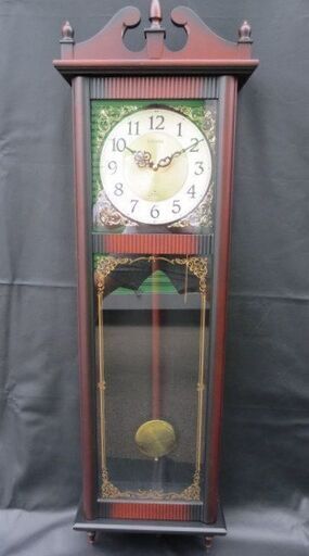 ■動作品 CITIZEN シチズン リズム時計工業 4MJ627-Nレトロアンティーク調 柱時計 壁掛け時計 振り子時計