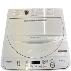 NO.446 【2020年製】SHARP 全自動洗濯機 5.5kg ES-GE5D-W