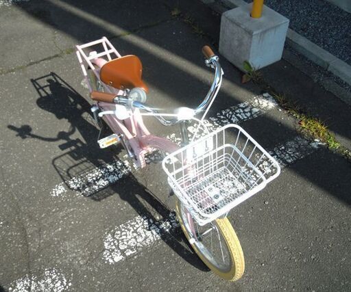 子供用自転車 16インチ ピンク CHOU A LA CREME カゴ付き 荷台付き☆ 札幌市 北区 屯田