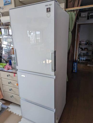 美品　シャープ SJ-GW35F-W プラズマクラスター 3ドア冷蔵庫 (350L・どっちもドア) ピュアホワイト