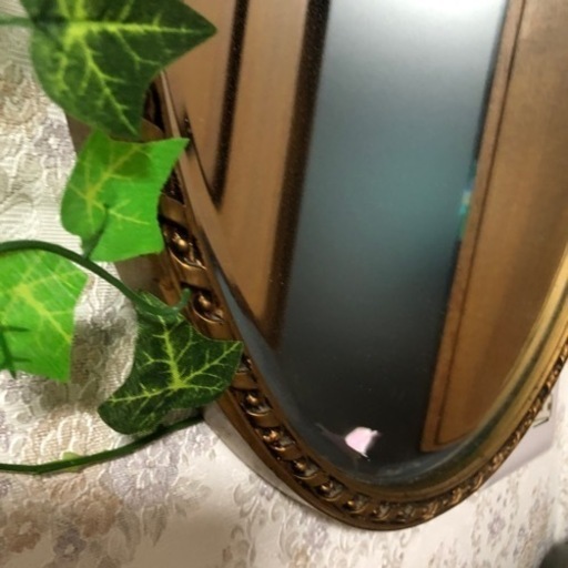 アンティーク 鏡 55×45 アンティーク調 洗面 鏡 ウォールミラー」の 