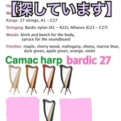 中古ハープ探してます！Camac bardic 27