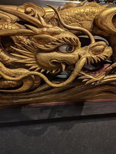 龍 巨大 彫刻 欄間 現状品ジャンク 骨董品 だんじり 木彫り ドラゴン