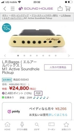 マーチンD1 LRバックスのピックアップ付き