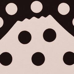 ●【雪のドット＆白富士】○がんどうあつし肉筆絵画アクリルF4ブラウン額付冬富士山●