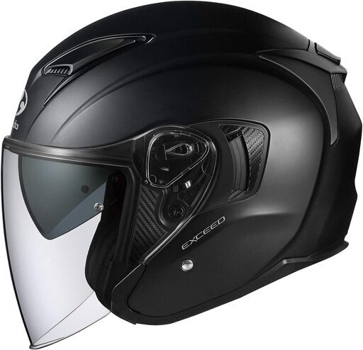 【未使用】オージーケーカブト(OGK KABUTO)バイクヘルメット ジェット EXCEED　フラットブラック　L