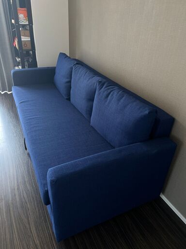 美品 青 IKEA 3人掛けソファベッド FRIHETEN フリーヘーテン 値下げ受け付けてます】IKEA FRIHETEN フリーヘーテン 三人がけソファ