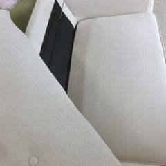 2人掛けソファ ベージュ 幅132 カジュアル ファブリック アイボリー コンパクト 札幌市 西野店