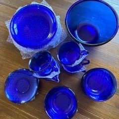 【急募】青　ガラス皿