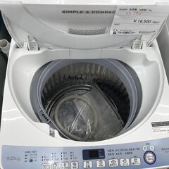 ☆ジモティ割あり☆ SHARP 洗濯機 7kg 年式2019 動作確認