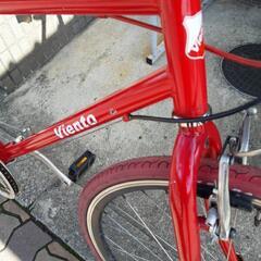 中古クロスバイク】ルック車 グリップ新品 アルミスタンド新品 赤