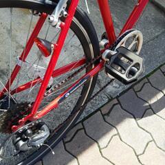 【引き取り限定】中古美品 赤いクロスバイク a.n.design-works 新年お届け クロスバイク 700c 初心者 420mm 480mm