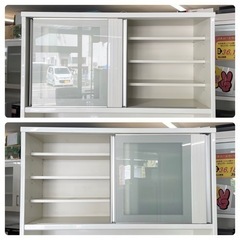 【美品‼️】定価21万♪ 高級 松田家具 118cm幅キッチンボード 食器棚 収納家具 ホワイト♪