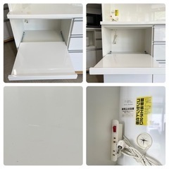 【美品‼️】定価21万♪ 高級 松田家具 118cm幅キッチンボード 食器棚 収納家具 ホワイト♪