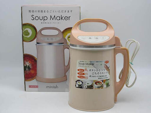 ss5033　ドウシシャ　スープメーカー　DSM-138PK　ピンク　minish　Soup Maker　スープ　食べるスープ　スムージー　おかゆ　煮込み　粉砕　撹拌　ボタンを押すだけ　離乳食　介護食