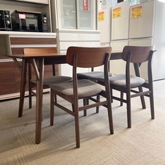 【超美品‼️】定価99,900円♪ ニトリ 150cm幅4人掛けダイニングテーブルセット(フィルン) ウォールナット材ミドルブラウン