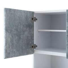 未使用　美品　キャビネット　幅120　キッチン収納　コンクリート　扉　棚　別注一本のみ製作　スライド引き出し　ホワイト　白