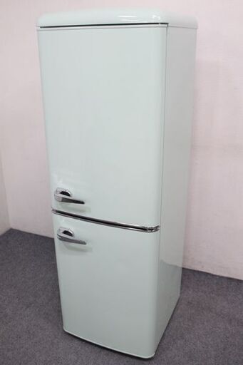 IRIS OHYAMA/アイリスオーヤマ レトロ冷凍冷蔵庫 130L PRR-142D ライトグリーン おしゃれ 2022年製 中古家電 店頭引取歓迎 R7097)