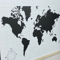 世界地図　ウォールアート　壁絵　37×95.5cm