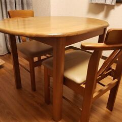 ダイニングテーブルセット、折り畳み机×2