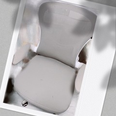 人間工学　疲れにくい椅子　ホワイト×グレー　メッシュ布地