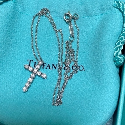 ティファニー TIFFANY\u0026Co. ネックレス クロスペンダント Pt950×ダイヤモンド 11Pダイヤ アクセサリー