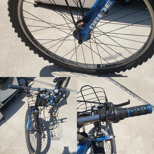 26インチ 子供用自転車 LEDオートライト 6段変速 青色 ドライド