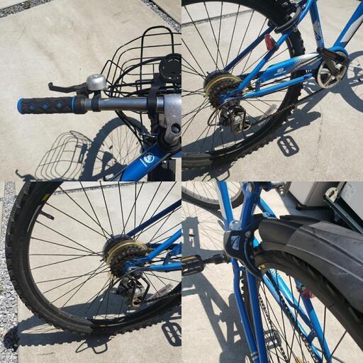 26インチ 子供用自転車 LEDオートライト 6段変速 青色 ドライド