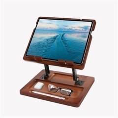【新品】タブレットiPad パソコン スタンド 折りたたみ式 木製