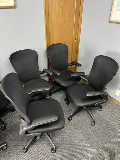 オフィスチェア 椅子 事務イス 回転 伸縮可能 4脚セット まとめて まとめ売り