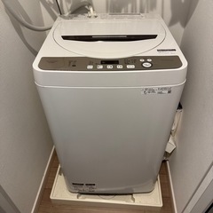 2019年製 洗濯機 SHARP 型番ES-GE6D 容量6kg