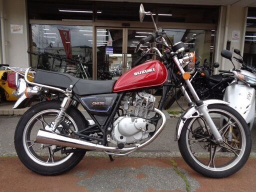 NO.4677　ＧＮ１２５Ｈ　空冷4サイクル単気筒エンジン　ギヤポジションインジケーター　リヤキャリア付き　レッド　☆彡