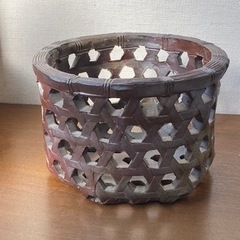 備前焼　花籠　花器　Japan Trad potter