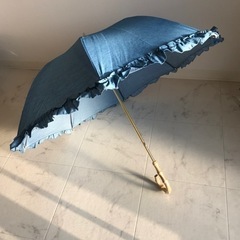 日傘　デニムのようなデザインの生地　雨天使用不可