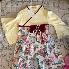 【ネット決済・配送可】女の子のお祝いの服ロンパース