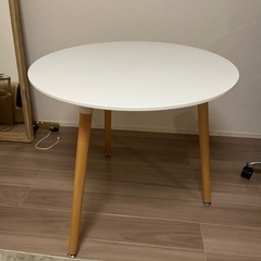 ラウンドテーブル　ホワイト　木製