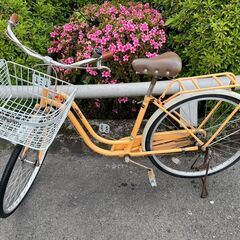 自転車　No.828　オレンジ　シティサイクル　26インチ　【リ...