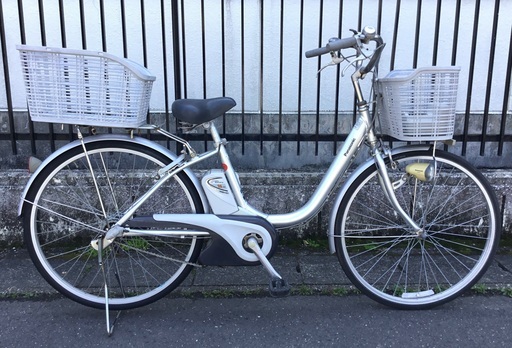 ＜動作・整備済み・良品＞パナソニック・26インチ電動アシスト自転車・シルバー 型式・BE–1EPND61・充電器付・お手入れ済で綺麗です♪