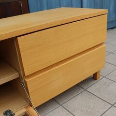 無印良品　テレビボード（幅110、タモ材） 人気の無印良品(MUJI)のタモ材を使用したTVボードです