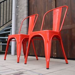 【単品売り】スタンディングチェア 美品 赤色【まとめ売り】 フランスのブランド TOLIX(トリックス)より名作椅子 A-チェア2脚セット