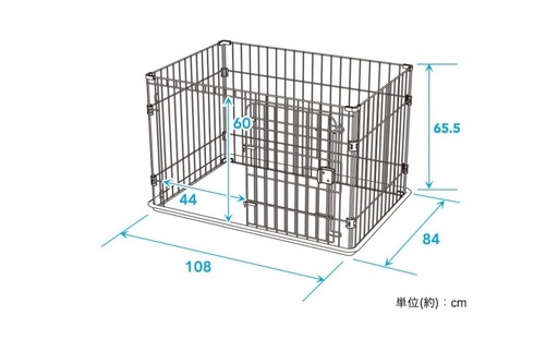 値下げ✨　犬　トレー付き　ペット　サークル L　中型、大型犬　ゲージ　●外寸:幅108×奥行84×高さ65.5●内寸:幅101×奥行77×高さ64.5