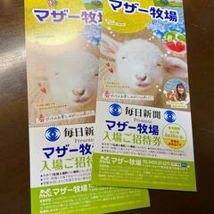 受渡し者決定です！◆ 千葉県 マザー牧場 ◆ 入園券２枚セット！