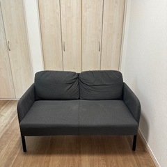 IKEA 2人がけソファ　ダークグレー